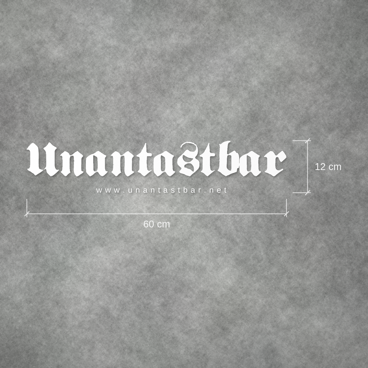 Maßangabe Unantastbar Heckscheibenaufkleber, 60 × 12 cm