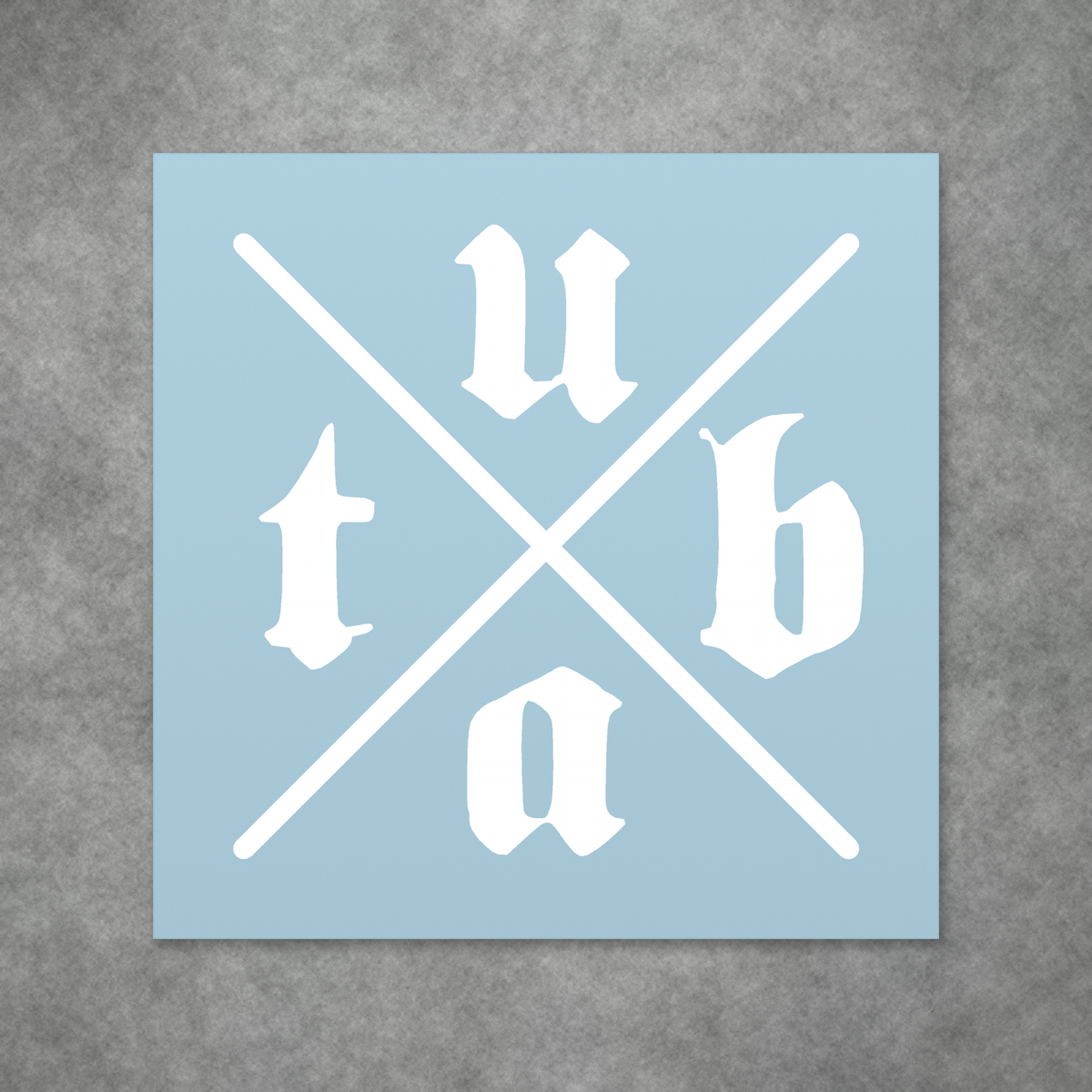 Unantastbar Kreuz Aufkleber auf blauer Trägerfolie