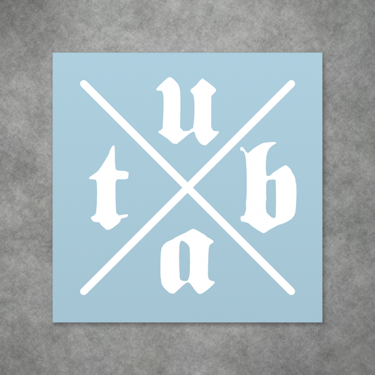 Unantastbar Kreuz Aufkleber auf blauer Trägerfolie